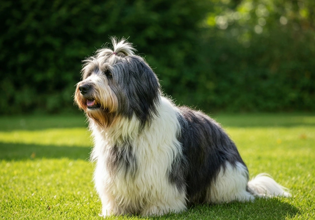 Briard at veterinary ophthalmology consultation