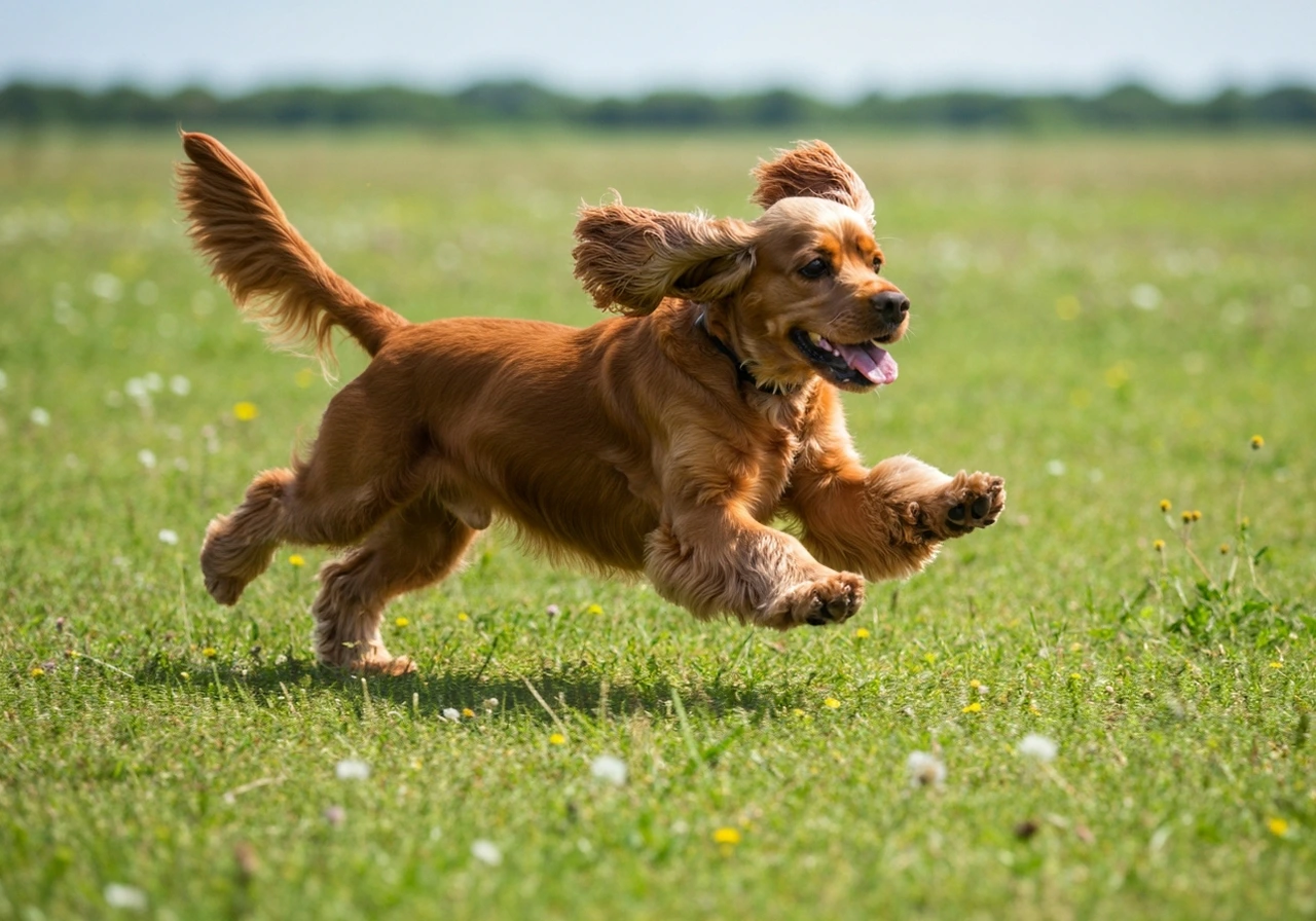 Cocker Americain adult standing proud