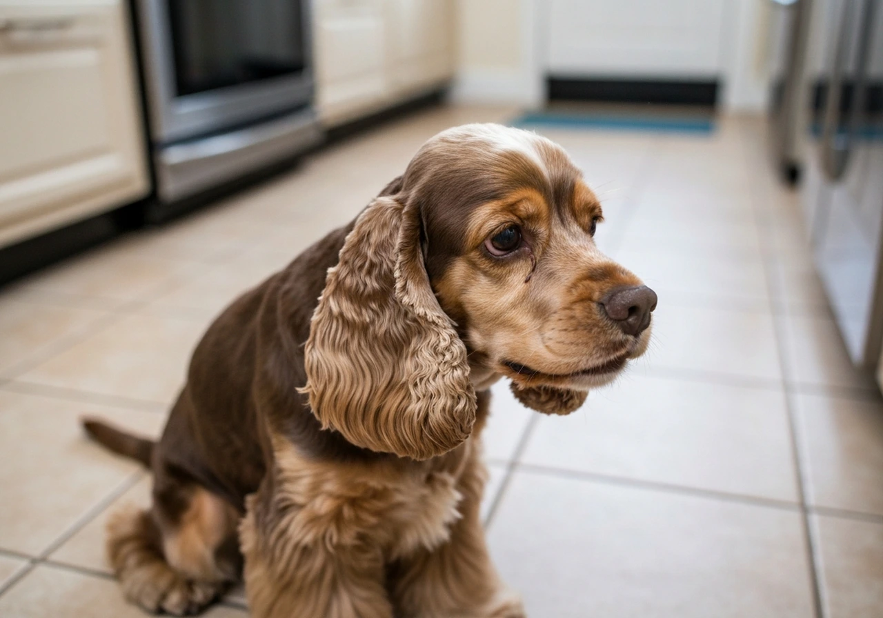 American Cocker Spaniel receiving ongoing care