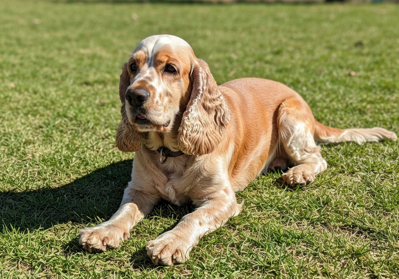 Cocker Anglais in a family setting