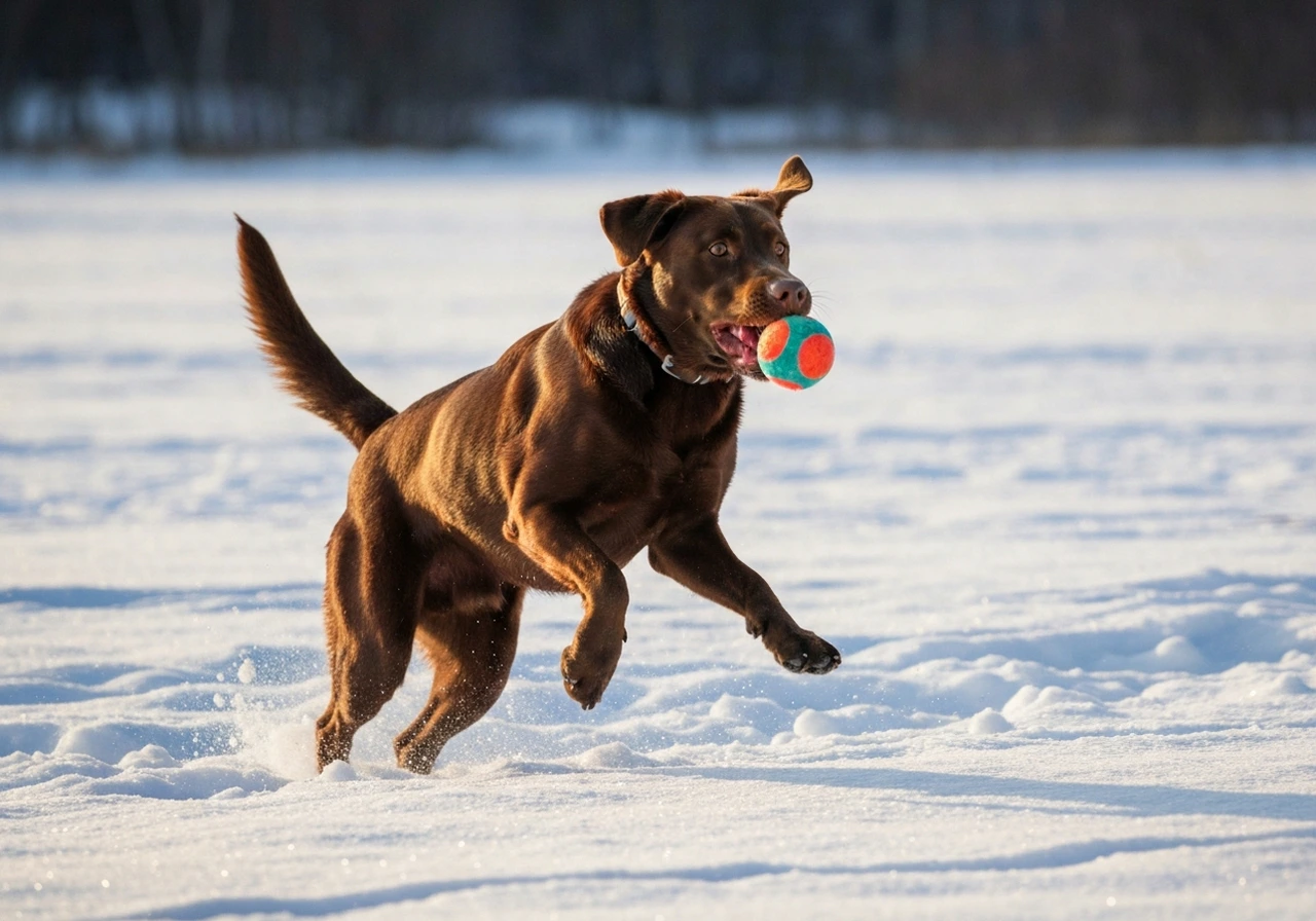 Labrador Retriever receiving nutritional support