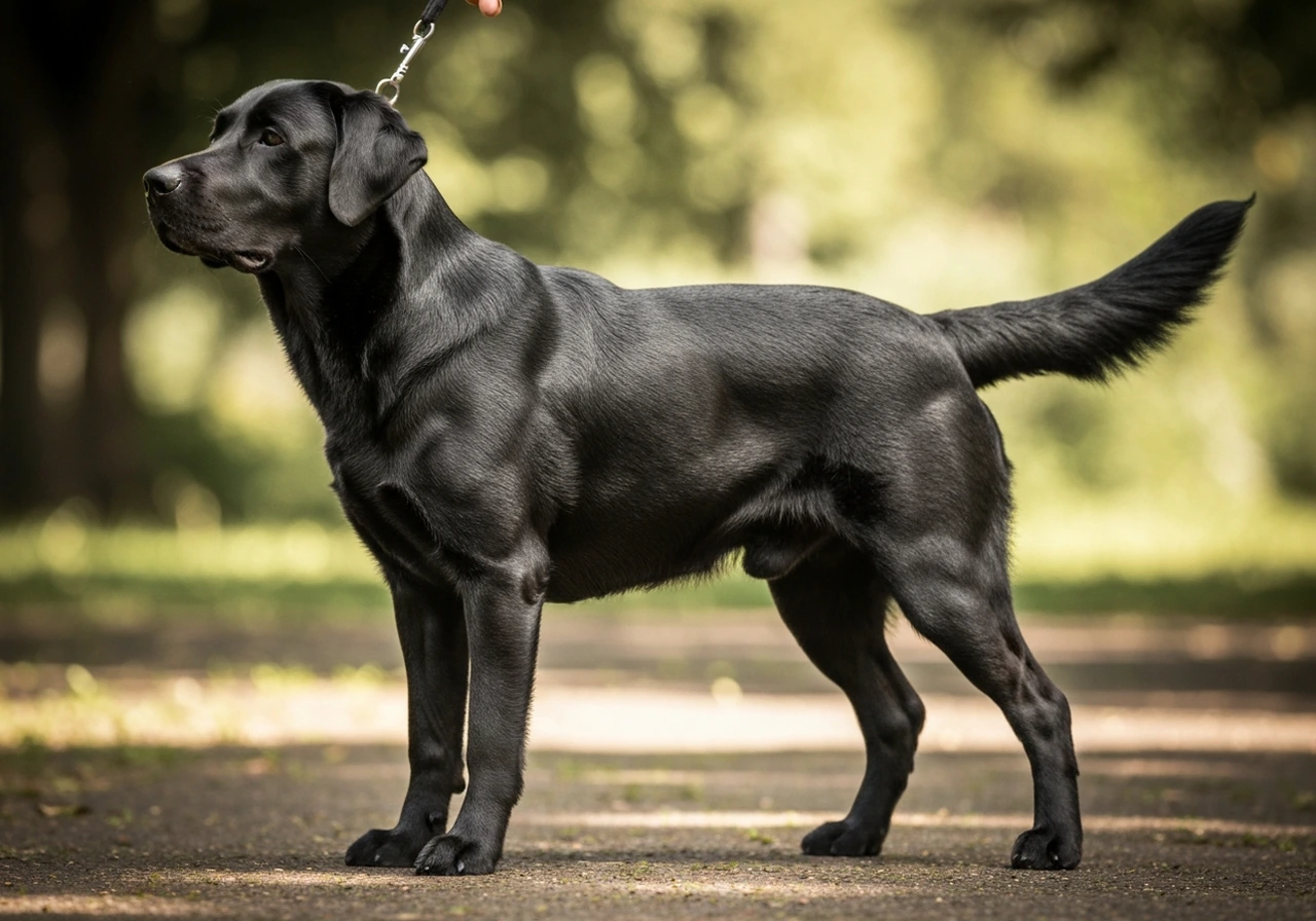 Labrador Retriever enjoying quality time with owner